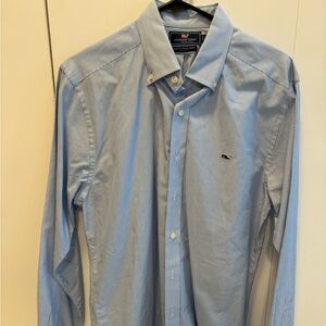 Vineyard Vines blue stripe slim fit whale shirt light blue stripe size medium